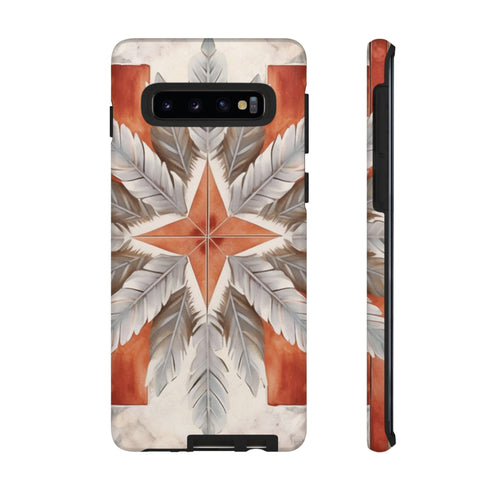 Silver Feather Compass - Impact Resistant Phone Case